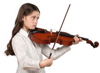 Little child with classic music instrument violin
