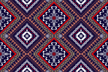 Ikat Figure aztec embroidery style. Geometric ethnic oriental traditional art pattern.Design for ethnic background,wallpaper,fashion,clothing,wrapping,fabric,element,sarong,graphic,vector illustration