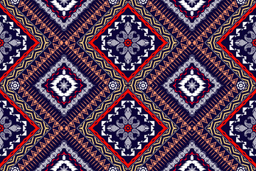 Ikat Figure aztec embroidery style. Geometric ethnic oriental traditional art pattern.Design for ethnic background,wallpaper,fashion,clothing,wrapping,fabric,element,sarong,graphic,vector illustration