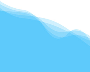 Water wave Blue river, sea, ocean layer. Vector background