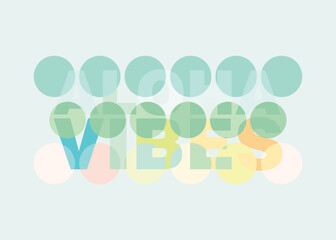 A typographic vector illustration of Aloha Vibes on a light mint color background