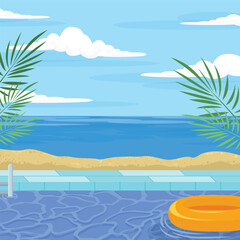 Fototapeta na wymiar Swimming Pool Background Design
