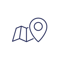 map line icon for apps and web