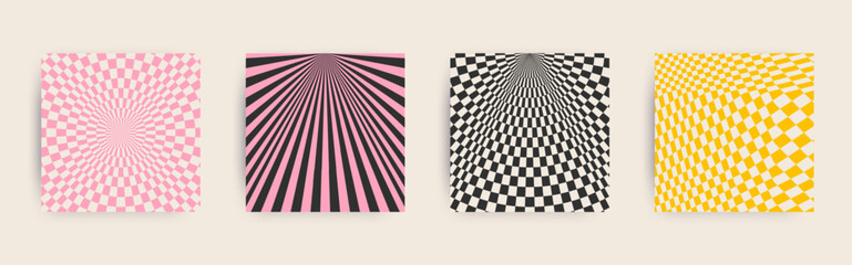 Fototapeta premium Bold Transitions for Posters, flyers, clothes, social media. Twisted and distorted vector texture, Y2k aesthetic, Retro Psychedelic, Groovy, hippie, 70s backgrounds. Waves