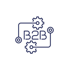 Obraz premium B2B icon, Business to business line vector