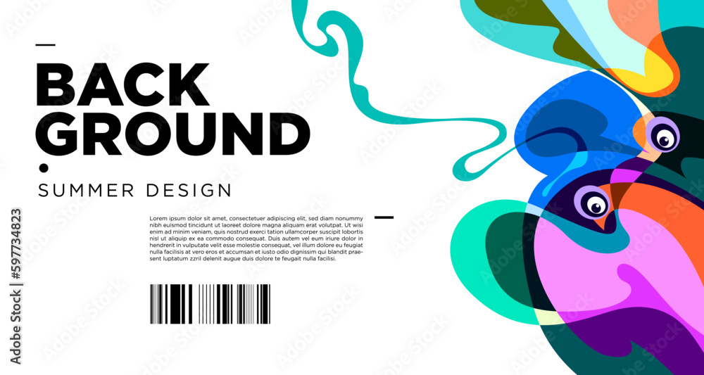 Poster abstract liquid shape. fluid geometric design. isolated gradient waves with geometric lines dots bat