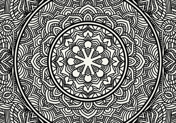 Vector Mandala Coloring Page. Mandala illustration for coloring book.