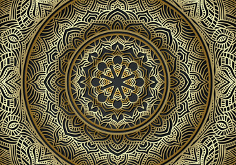 Luxury mandala background ornamental, arabesque style With Golden Arabesque Pattern Style. Decorative Mandala Ornament For Print
