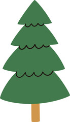 Simple hand drawn pine tree. Vector illustration.