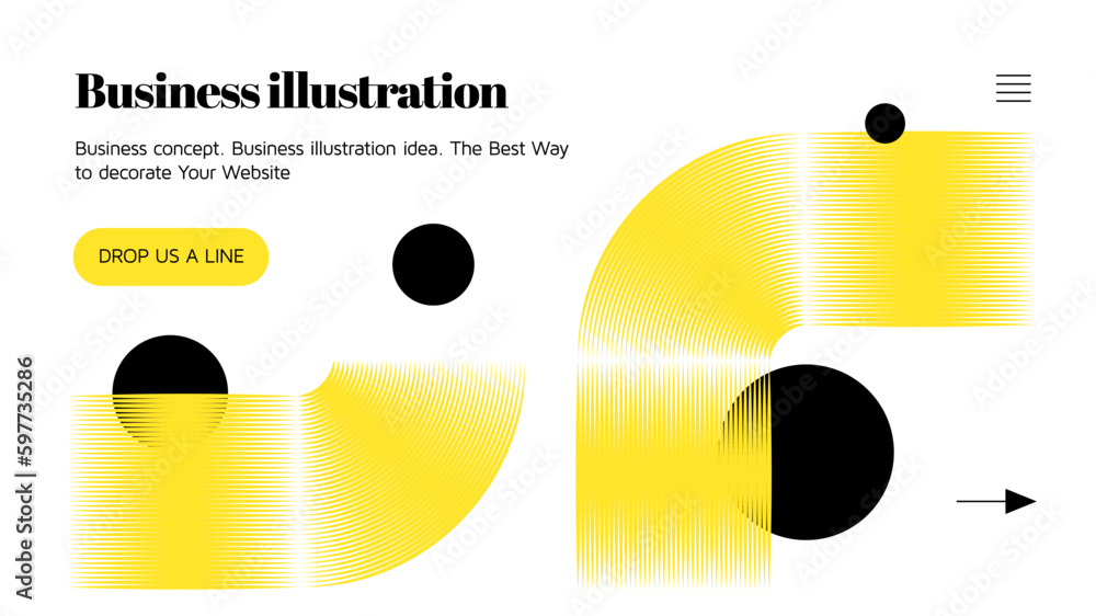 Poster vector illustration concept with universal abstract shapes, transition, text for website design, app