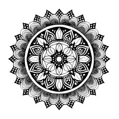 Flower clipart vector design black and white