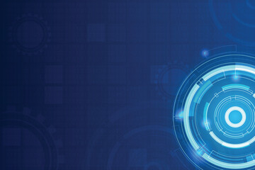 Obraz premium Gear background with base number style. Technology background with light redial with blank space for design. Futuristic science and modern concept.