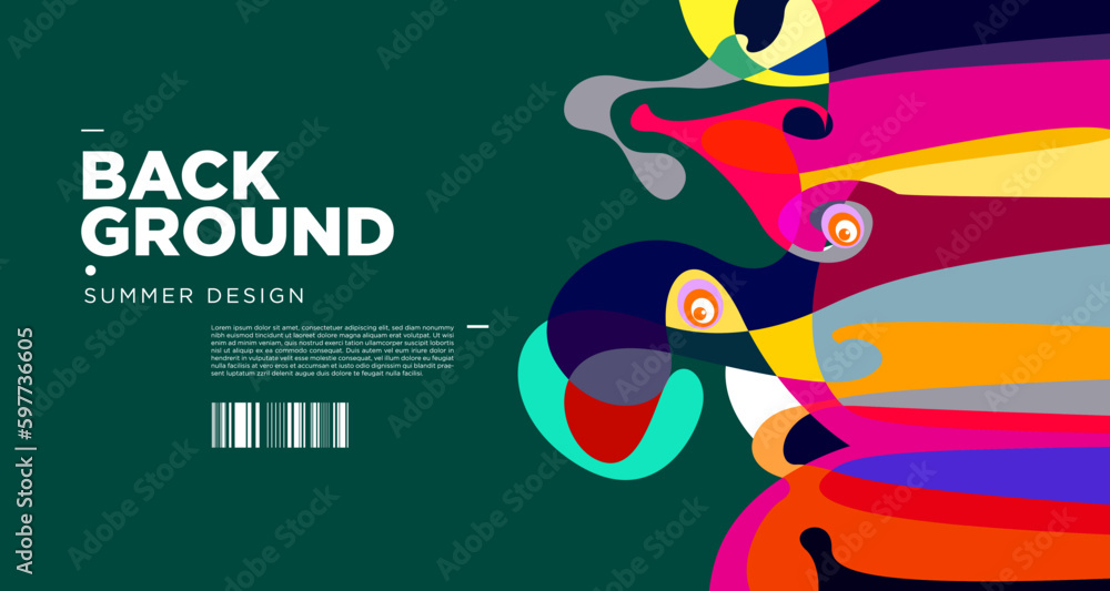 Poster abstract liquid shape. fluid geometric design. isolated gradient waves with geometric lines dots bat