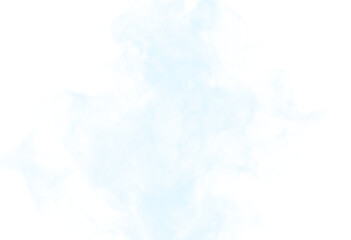 abstract blue smoke on white transparent