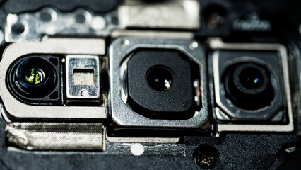 Pieces of splitted or broken glass,mobile phone broken