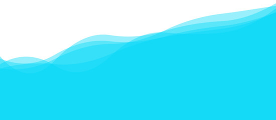 Water wave Blue river, sea, ocean layer. Vector background