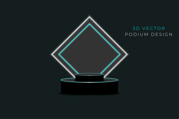 Blank product stand 3d podium vector