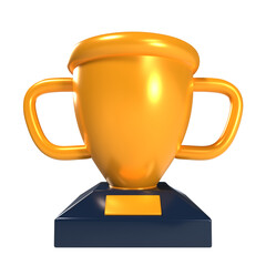 3d modeling golden trophy icon 