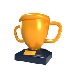 3d modeling golden trophy icon 