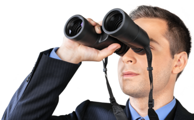 Businessman Using Binoculars