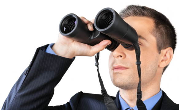Businessman Using Binoculars