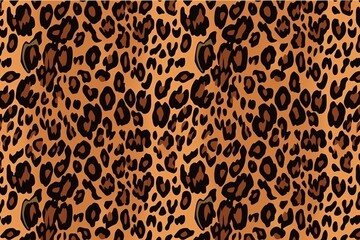 vector leopard skin seamless pattern, leopard skin texture, leopard fur texture, leopard fur background, leopard skin pattern, Generative AI
