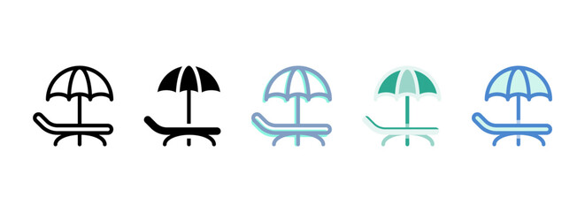Simple vector icon on a theme beach umbrella