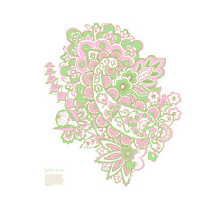 Obraz na płótnie Canvas Floral Paisley colorful vector ornament. Isolated Pattern