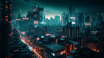 Fototapeta na wymiar Futuristic City Generative AI