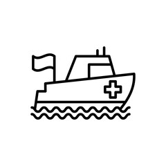 Rescue Boat icon in vector. Illustration