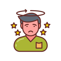 Seizures icon in vector. Illustration