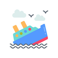 Ship Accident icon in vector. Illustration