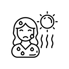 Heat Stroke icon in vector. Illustration
