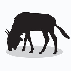 Fototapeta na wymiar Wildebeest silhouettes and icons. Black flat color simple elegant Wildebeest animal vector and illustration.