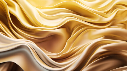 Fototapeta premium Abstract, Texture, Background, Pattern. Texture of Bright Gold and White Silk Waves Background. Generative Ai