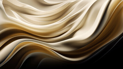 Abstract, Texture, Background, Pattern. Texture of Bright Gold and White Silk Waves Background. Generative Ai