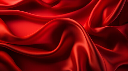 Fototapeta premium Abstract, texture, background, pattern. Texture of Luxury Bright Red Silk Waves Background. Generative Ai