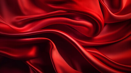 Fototapeta na wymiar Abstract, texture, background, pattern. Texture of Luxury Bright Red Silk Waves Background. Generative Ai