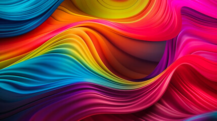 Abstract, Texture, Background, Pattern. Texture of Luxury Bright Bright Multicolored Silk Waves Background. Generative Ai