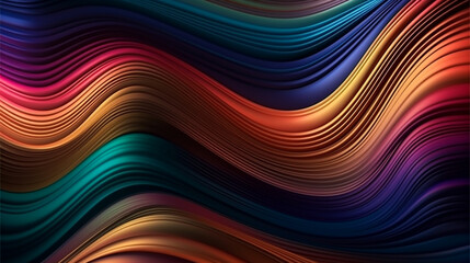 Obraz premium Abstract, texture, background, pattern. Texture of luxury shiny colorful metallic gradients silk waves background. Generative Ai