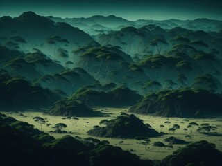 landscape with clouds or mountains ai generative