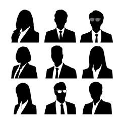 Silhouettes of business people 005