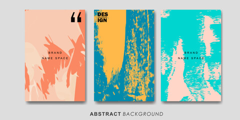 Fototapeta na wymiar Modern abstract covers set, minimal covers design. Colorful geometric background