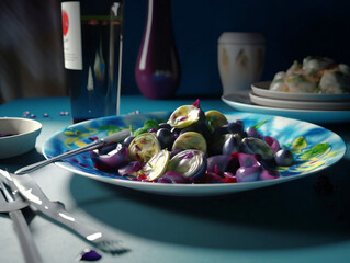 Delicious Delight: A Mouthwatering Meal on the Table. Generative AI