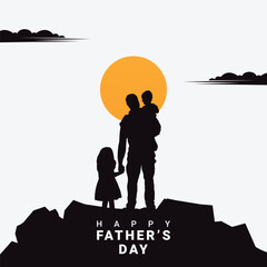 Vector logo happy father's day silhouette