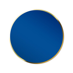 Fototapeta na wymiar blue banner circle gold frame and dot