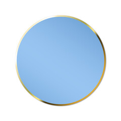 blue banner circle gold frame and dot