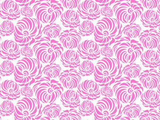 Seamless pattern with pink flowers.