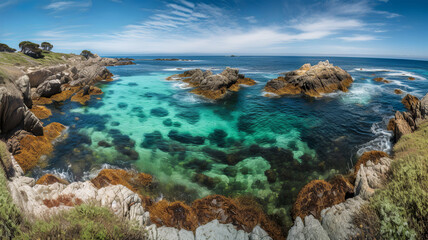 Fototapeta na wymiar A stunning landscape that captures the beauty of the California coastline, Generative AI