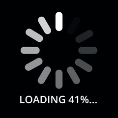 Vector illustration of internet page loading progress, 41% loading.